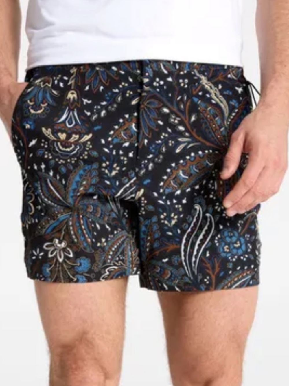 VRST Mens Resort Short 6" Wallflower Black Multi Paisley Relaxed Fit Small New